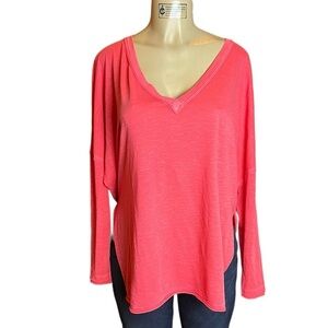 We the Free On My Mind V-Neck Top in Coral Size Large​​​